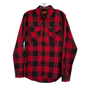 Dixxon Flannel Shirt‎ Mens XS Redrum Buffalo Plaid Red Black
